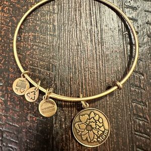 Alex and Ani Matte Gold Mom Charm Bangle Bracelet